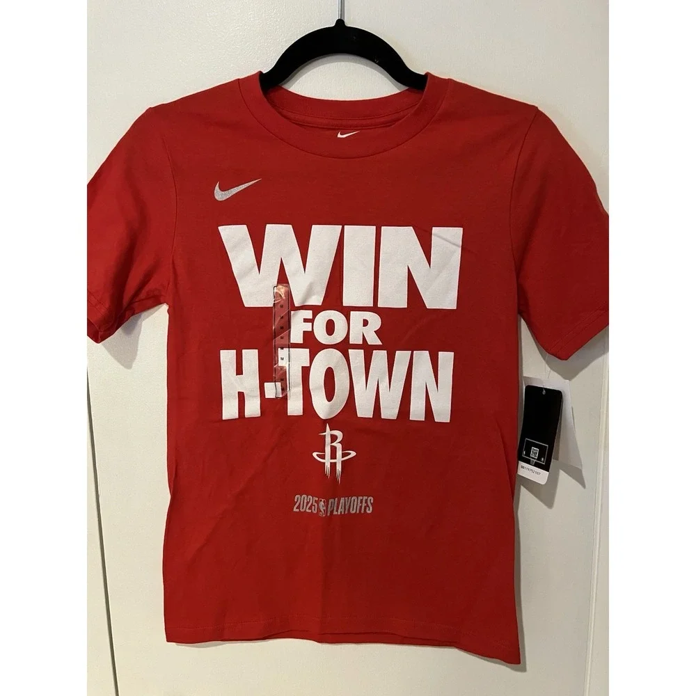 NWT Houston Rockets Nike 2025 Playoff‎ Tshirt Size Medium Youth Kids Win H-Town